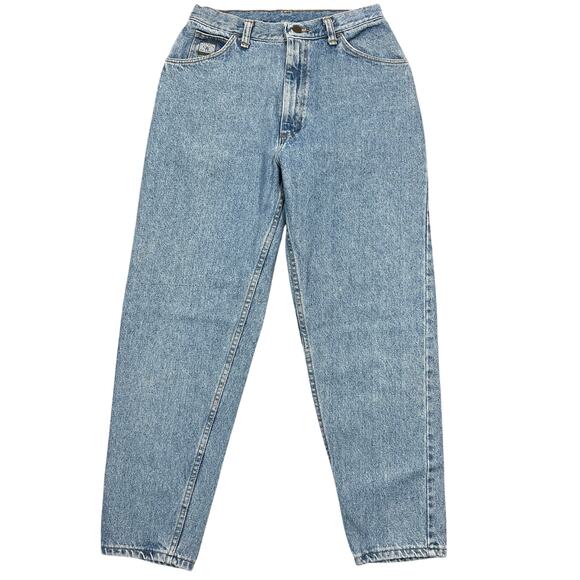 Wrangler Mom Jeans Women's 12P Light Wash High-Rise Tapered Leg Vintage 90s USA - Picture 1 of 9